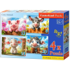 Castorland 4 Az 1-ben Puzzle 8,12,15,20 db-os - Cuki Állatok B-041084 (5904438041084)