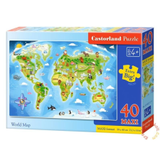 Castorland puzzle Világtérkép - 40 db-os Maxi puzzle Castorland puzzle, kirakós