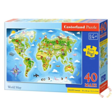 Castorland Világtérkép - 40 db-os Maxi puzzle Castorland puzzle, kirakós