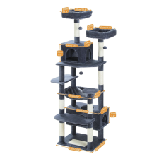  Cat Tree Tower, többszintes kialakítás, kényelmes függőágy, AMT0204DGY, XL macskabútor