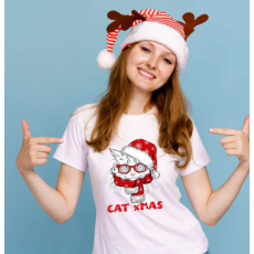 CAT x Mas-karácsonyi macskás női póló