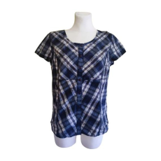  Cecil sötétkék kockás női blúz (méret: L)