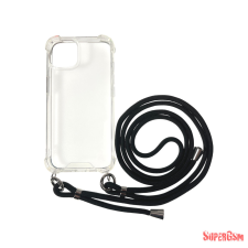CELLECT iPhone 14 TPU+PC Átlát.tok,Fekete zsinórral tok és táska