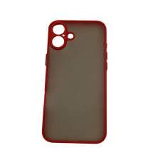 CELLECT iPhone 16 Plus műanyag tok, piros-fekete (CEL-MATT-IPH16P-RBK) tok és táska