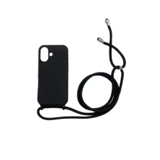 CELLECT iPhone 16 TPU+PC Fekete tok,Fekete zsinórral tok és táska