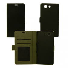 CELLECT Sony Xperia Z5 Compact Flip tok irattartóval 4.6" - Fekete tok és táska