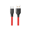 CELLECT Szövet borítású Type-C adatkábel, Piros