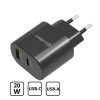 CELLECT USB-C, USB-A hálózati adapter gyorstöltő funkcióval 20W fekete (MTCB-PD20WNE-BK) (MTCB-PD20WNE-BK)