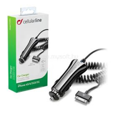 CELLULARLINE autós töltő (3.5W + fix 30 pin kábel, MA591G kompatibilis) FEKETE (CBRIPHONE1) mobiltelefon kellék