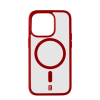 CELLULARLINE Pop Mag Back Cover with Magsafe Support for Apple iPhone 15 Pro, Clear/Red POPMAGIPH15PROR