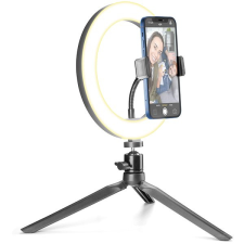 CELLULARLINE Selfie Ring, LED fénnyel, fekete tok és táska