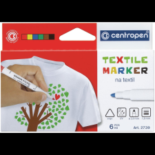Centropen 2739 Textilmarker, 6 db (8595013625101) filctoll, marker
