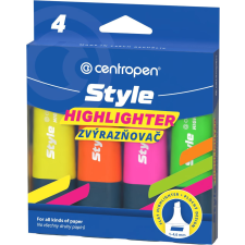 Centropen 6252 STYLE FLUO - 4 darabos kiszerelés filctoll, marker