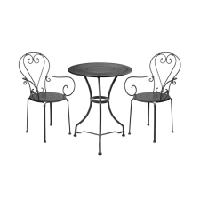 Century két személyes kerti bútor szett karfás székkel, fekete kerti bútor