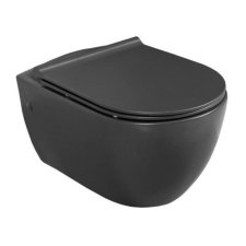 CeraStyle CITY porcelán fekete fali WC - perem nélküli - rejtett szerelésű - mély öblítésű szaniter