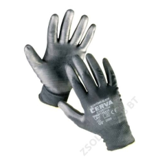 Cerva BUNTING Black nylon PU kesztyű