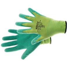 Cerva GROOVY GREEN Kényelmes kötött nylon munkavédelmi kesztyű latex mártással. Biztos fogást és precíz tapintást nyújt. Varratmentes
