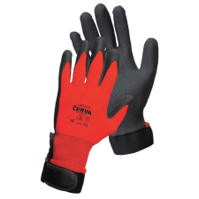 Cerva JACKDAW piros mártott nylon kesztyű (piros, 7) védőkesztyű