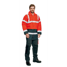 Cerva SEFTON bélelt HiVis kabát (HV piros, XL)