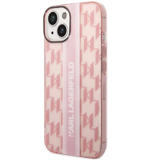 Cg mobile Apple iPhone 14 Plus, Műanyag hátlap védőtok, Monogram minta, Karl Lagerfeld Mono Vertical Stripe, rózsaszín tok és táska