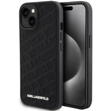 Cg mobile Apple iPhone 15, Műanyag hátlap védőtok, bőrrel bevont hátlap, Karl Lagerfeld minta, Karl Lagerfeld PU Quilted K Pattern, fekete tok és táska