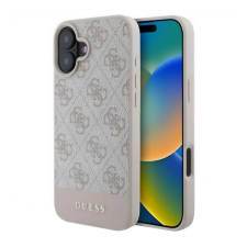 Cg mobile Apple iPhone 16 guess 4g stripe műanyag telefonvédő (textil hátlap) rózsaszín tok és táska