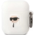 Cg mobile Bluetooth fülhallgató töltőtok tartó, szilikon, karabiner, napszemüveges lány minta, Apple AirPods, AirPods 2 kompatibilis, Karl Lagerfeld 3D Logo NFT Choupette Head, fehér
