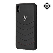 Cg mobile FERRARI Scuderia műanyag telefonvédő (valódi bőr hátlap) FEKETE tok és táska