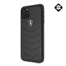 Cg mobile Ferrari Scuderia műanyag telefonvédő (valódi bőr hátlap) FEKETE [Apple iPhone 11 Pro Max] (FEHQUHCN65BK) tok és táska