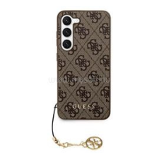 Cg mobile GUESS 4G CHARMS műanyag telefonvédő (textil hátlap, telefondísz) BARNA (GUHCS24SGF4GBR) tok és táska