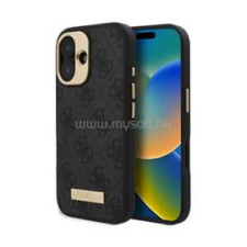 Cg mobile GUESS 4G LOGO PLATE szilikon telefonvédő (textil hátlap, MagSafe) FEKETE (GUHMP16MU4GPRK) tok és táska