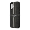 Cg mobile GUESS 4G PRINTED STRIPES szilikon telefonvédő (ütésállóság, bőr hatású hátlap, MagSafe) FEKETE (GUHMP17SP4RPSK)