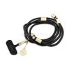Cg mobile GUESS CROSSBODY STRAP 4G CHARM adatkábel (Type-C - Type-C, gyorstöltő, 150cm, nyakpánt) FEKETE (GUCCUCNY4GDK)