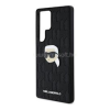 Cg mobile KARL LAGERFELD LEATHER MONOGRAM PIN LOGO CHOUPETTE HEAD szilikon telefonvédő (ütésállóság, bőr hatású hátlap) FEKETE (KLHCS25LPGKLKIPK)