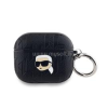 Cg mobile KARL LAGERFELD PU EMBOSSED KARL HEAD szilikon tok (ütésállóság, karabíner) FEKETE Apple AirPods 3 (KLA3PGKIPK)