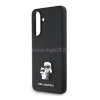 Cg mobile KARL LAGERFELD PU SAFFIANO KARL AND CHOUPETTE szilikon telefonvédő (ütésállóság, bőr hatású hátlap, 3D) FEKETE (KLHCSA36PSAKCMPK)