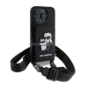 Cg mobile KARL LAGERFELD SAFFIANO CROSSBODY STRAP szilikon telefonvédő (ütésállóság, nyakpánt, kártyatartó) FEKETE (KLHCP16LCSAKCPMK)