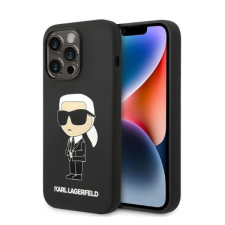 Cg mobile Karl Lagerfeld Silicone Ikonik Apple iPhone 14 Pro Magsafe hátlap tok, fekete tok és táska