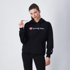 Champion Big Logo Slim Fit női kapucnis pulóver Black