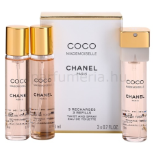 Chanel Coco Mademoiselle eau de toilette nőknek 3x20 ml (3 x utántöltő) kozmetikai ajándékcsomag