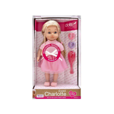 CHARLOTTE Magyarul beszélő Charlotte, rózsaszín ruhában baba