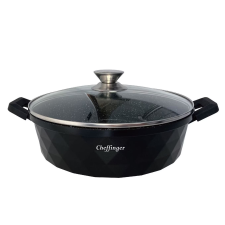 Cheffinger Alacsony edény fedővel Gyémánt kivitelű CF-DIAC28SH, 28cm /3,5L edény