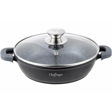 Cheffinger Alacsony serpenyő fedéllel CF-SC24, márvány bevonat, 24 cm / 2,2 L edény