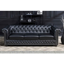 CHESTERFIELD Design 3 személyes ülőgarnitúra Chesterfield 205 cm fekete bútor