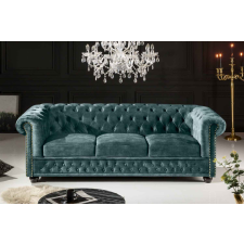 CHESTERFIELD Design 3 személyes ülőgarnitúra Chesterfield 205 cm petrol bársony bútor