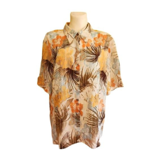  Chicc narancs mintás női blúz (méret: 52/XXL)