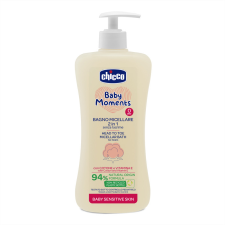  Chicco Micellás fürdető 500 ml - sensitive Baby Moments - gyapotmagolaj és E-vitamin babafürdető, babasampon