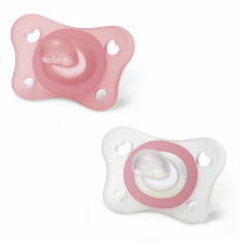Chicco Mini Soft cumi 0-2 hó, 2 db - rózsaszín/transzparens cumi