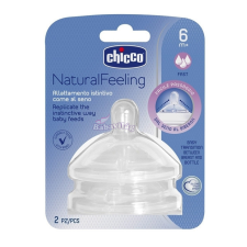 CHICCO Natural Feeling szilikon etetőcumi gyors folyású 6hó 2db cumi