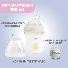  Chicco NaturalFeeling Üveg 150 ml cumisüveg újszülöttkorra normál folyású cumisüveg